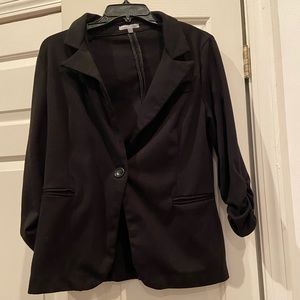 Black slim-fit blazer